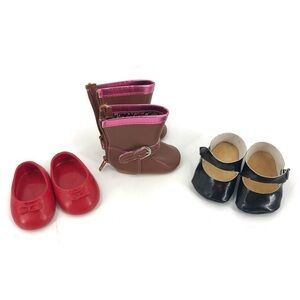 Doll Shoes Lot Fits American Girl Or Equivalent Flats Western Boots Mary Jane